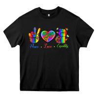 Black Peace Love Equality Heavy Core Tee - BundleAndBundleShop