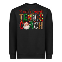 Black Santa's Favorite Tennis Coach For Christmas Heavyweight Sweatshirt - FaDigitalArtStudio