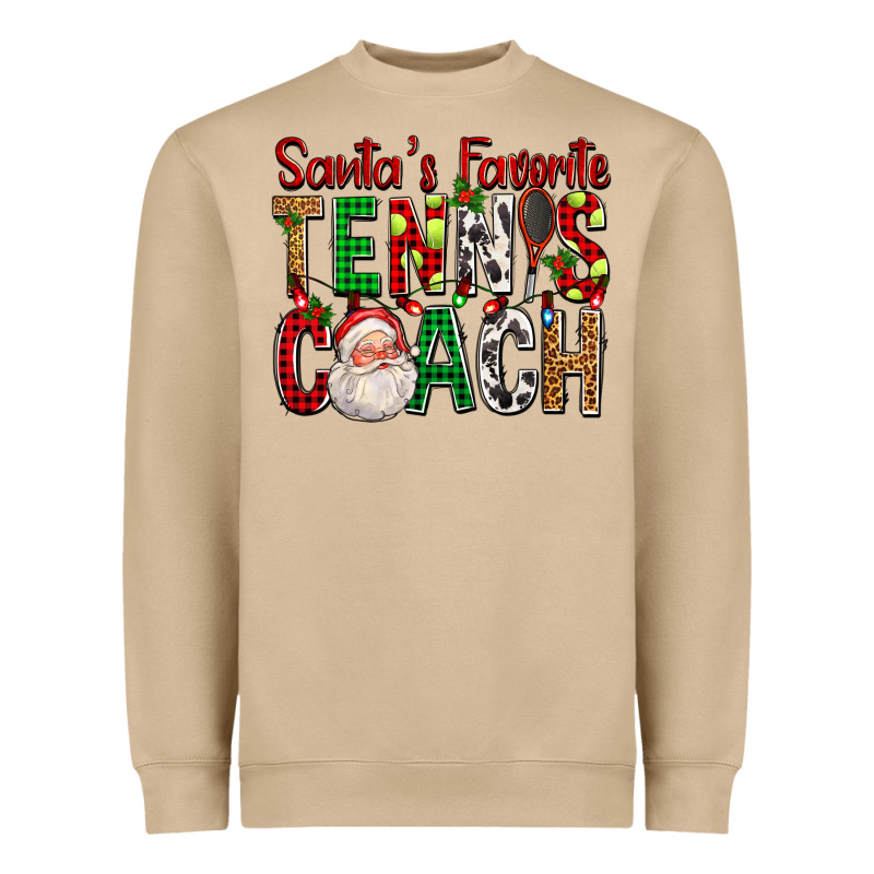 Santa's Favorite Tennis Coach For Christmas Heavyweight Sweatshirt by FaDigitalArtStudio | Teevron