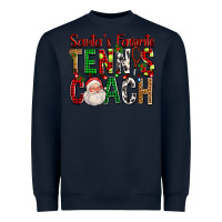 Navy Santa's Favorite Tennis Coach For Christmas Heavyweight Sweatshirt - FaDigitalArtStudio