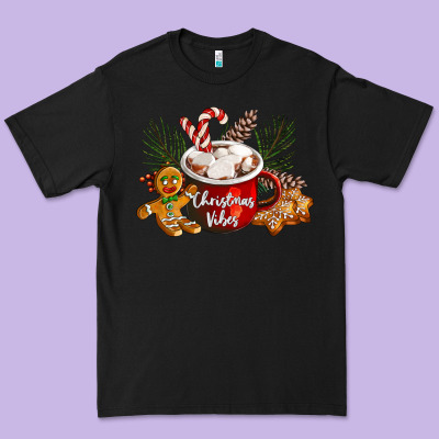 Christmas Vibes Hot Cocoa Premium Tee Designed By Lillyallendesigns