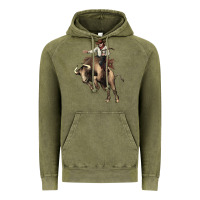 Vintage Olive Cowboy bull rodeo Vintage Hoodie - HowdyJamesFarm