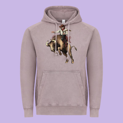 Cowboy Bull Rodeo Vintage Hoodie Designed By Howdyjamesfarm