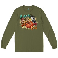 Army Green happy fall Long Sleeve Tee - CowGirlArtShop