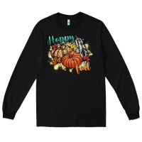 Black happy fall Long Sleeve Tee - CowGirlArtShop