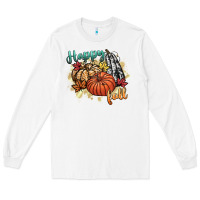 White happy fall Long Sleeve Tee - CowGirlArtShop