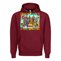 Burgundy joy jesus Zipper Hoodie - CowhideDigitalArt