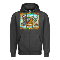 Charcoal Heather joy jesus Zipper Hoodie - CowhideDigitalArt