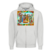 Dove Grey joy jesus Zipper Hoodie - CowhideDigitalArt