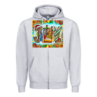 Heather Grey joy jesus Zipper Hoodie - CowhideDigitalArt