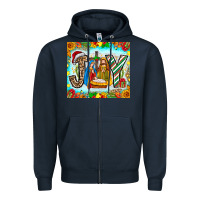 Navy joy jesus Zipper Hoodie - CowhideDigitalArt