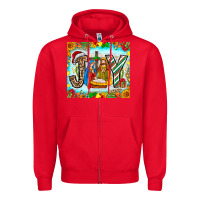 Red joy jesus Zipper Hoodie - CowhideDigitalArt