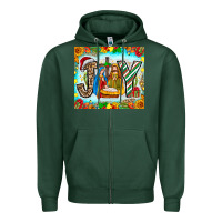 Sports Green joy jesus Zipper Hoodie - CowhideDigitalArt