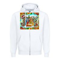 White joy jesus Zipper Hoodie - CowhideDigitalArt