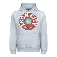 Heather Grey vintage retro iron city(beer) proof Urban Hoodie - lanVoArt