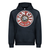 Navy vintage retro iron city(beer) proof Urban Hoodie - lanVoArt