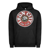 Pigment Black vintage retro iron city(beer) proof Urban Hoodie - lanVoArt