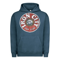 Pigment Midnight Navy vintage retro iron city(beer) proof Urban Hoodie - lanVoArt