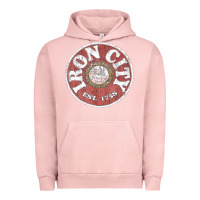 Pigment Salmon vintage retro iron city(beer) proof Urban Hoodie - lanVoArt