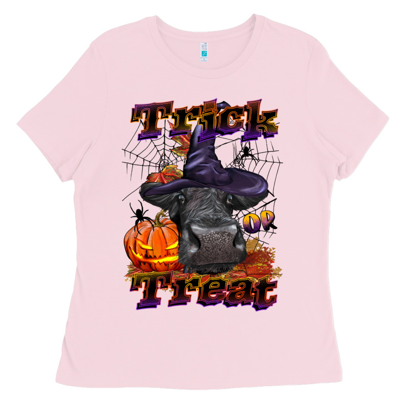 Trick Or Treat Black Angus Heifer Ladies Tee by LillyAllenDesigns | Teevron
