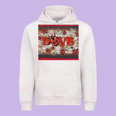 Love Ladybug Urban Hoodie Designed By Barkaloodesign