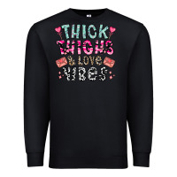 Black Thick Thighs And Love Vibes Premium Sweatshirt - CowhideDigitalArt