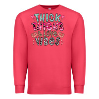 Cardinal Thick Thighs And Love Vibes Premium Sweatshirt - CowhideDigitalArt