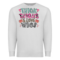 Dove Grey Thick Thighs And Love Vibes Premium Sweatshirt - CowhideDigitalArt