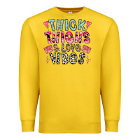 Lemon Thick Thighs And Love Vibes Premium Sweatshirt - CowhideDigitalArt