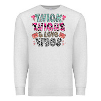 Oatmeal Heather Thick Thighs And Love Vibes Premium Sweatshirt - CowhideDigitalArt