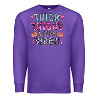 Purple Thick Thighs And Love Vibes Premium Sweatshirt - CowhideDigitalArt