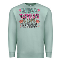 Seafoam Thick Thighs And Love Vibes Premium Sweatshirt - CowhideDigitalArt