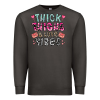 Smoke Thick Thighs And Love Vibes Premium Sweatshirt - CowhideDigitalArt
