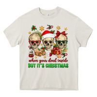 Cream When Your Dead Inside But It's Christmas Heavy Core Tee - BundleAndBundleShop
