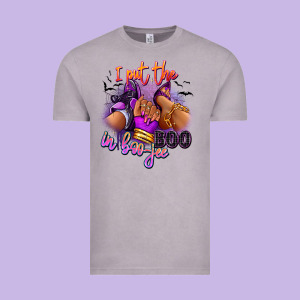 I Put The Boo In Boo-jee Sneaker And Heel Vintage Tee Designed By Ranaportraitstore