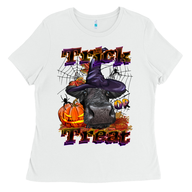 Trick Or Treat Black Angus Heifer Ladies Tee by LillyAllenDesigns | Teevron