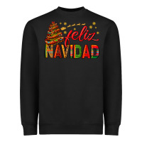 Black Feliz Navidad With Sombrero Tree Heavyweight Sweatshirt - BundleAndBundleShop