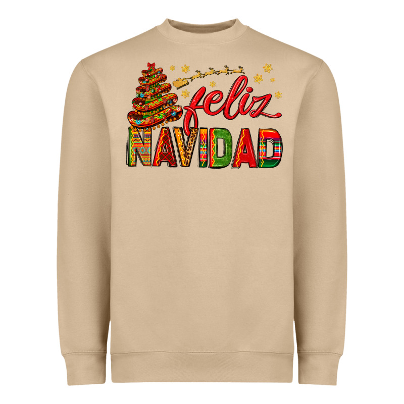 Feliz Navidad With Sombrero Tree Heavyweight Sweatshirt by BundleAndBundleShop | Teevron