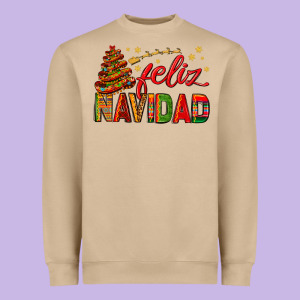 Feliz Navidad With Sombrero Tree Heavyweight Sweatshirt Designed By Bundleandbundleshop