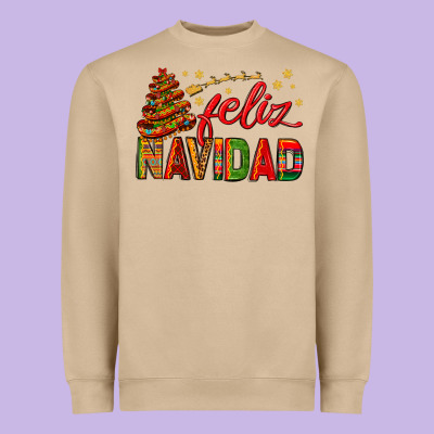 Feliz Navidad With Sombrero Tree Heavyweight Sweatshirt Designed By Bundleandbundleshop