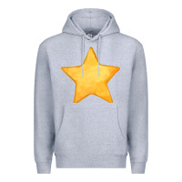 Heather Grey yellow star Premium Hoodie - FaDigitalArtStudio