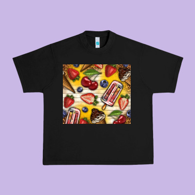 Summer Ice Cream With Fruits Urban Heavy Tee Designed By Tumblerdesignbyshophia