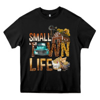 Black Small Town Life Heavy Core Tee - BundleAndBundleShop
