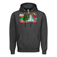 Charcoal Heather Jingle All The Way Zipper Hoodie - CowhideDigitalArt