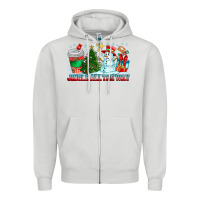 Dove Grey Jingle All The Way Zipper Hoodie - CowhideDigitalArt