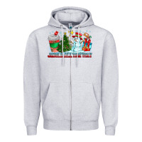 Heather Grey Jingle All The Way Zipper Hoodie - CowhideDigitalArt