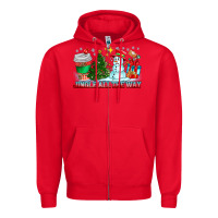 Red Jingle All The Way Zipper Hoodie - CowhideDigitalArt