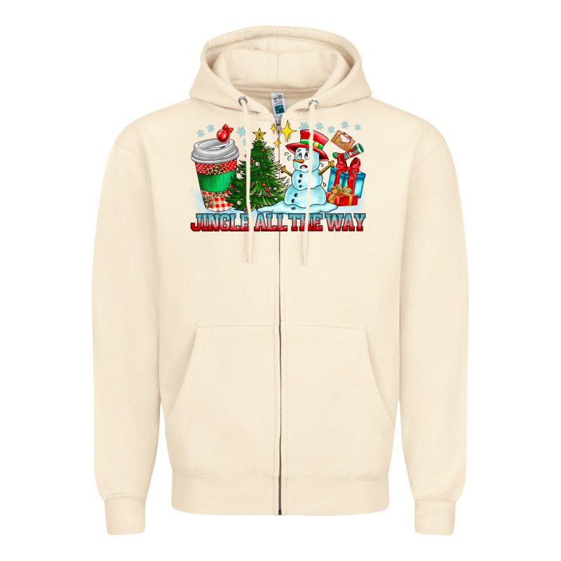 Jingle All The Way Zipper Hoodie by CowhideDigitalArt | Teevron