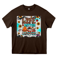 Chocolate Brown life is better by the campfire Heavy Core Tee - JahusDesignShop