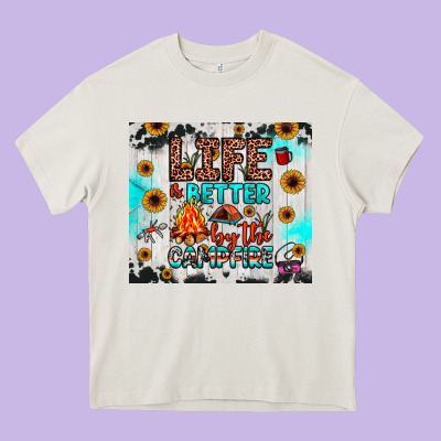 Life Is Better By The Campfire Heavy Core Tee Designed By Jahusdesignshop